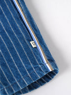 Popees Baby Boys Striped Denim Shorts | Soft Cotton Elastic Waist | 3M to 36M
