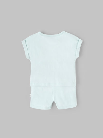 Popees Boys Half-Sleeve Shoulder Open Co-ord Set (3-24 Months) Made of Organic Bamboo Cotton Fabric