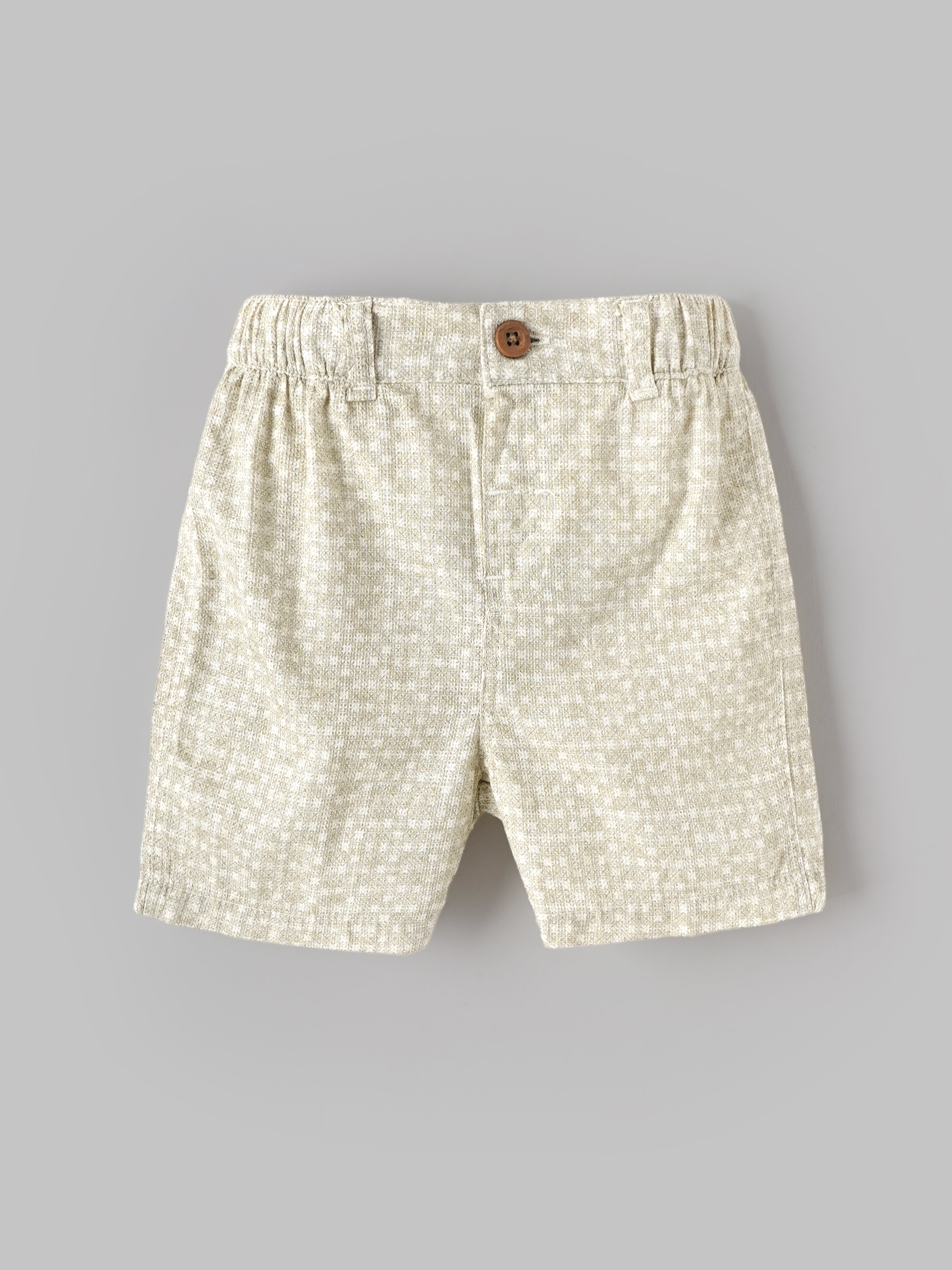 Popees Baby Boys Printed Half Sleeve Co-Ord Set | Soft Cotton Button-Front T-Shirt & Shorts Set | Comfortable Everyday Wear | 3–24 Months
