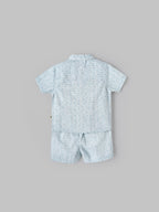 Popees Baby Boys Short Sleeves Cotton Shirt & Shorts Set| Blue| 3-24 Months