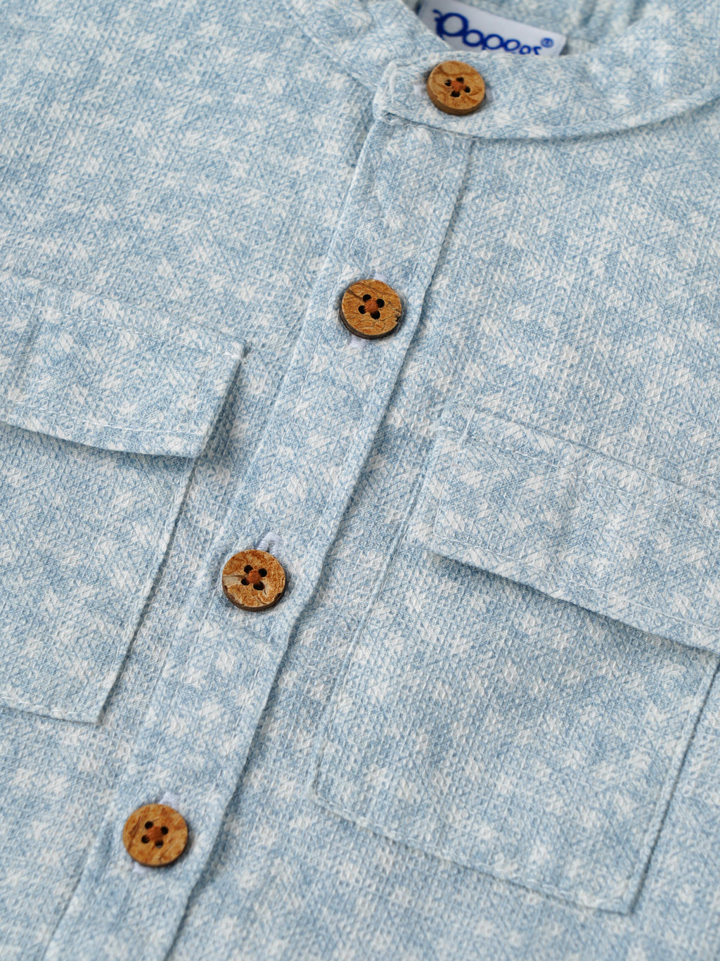 Popees Baby Boys Short Sleeves Cotton Shirt & Shorts Set| Blue| 3-24 Months