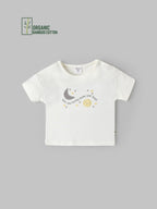 Popees Boys Half-Sleeve Shoulder Open T-Shirt (3-24 Months) Made of Organic Bamboo Cotton Fabric