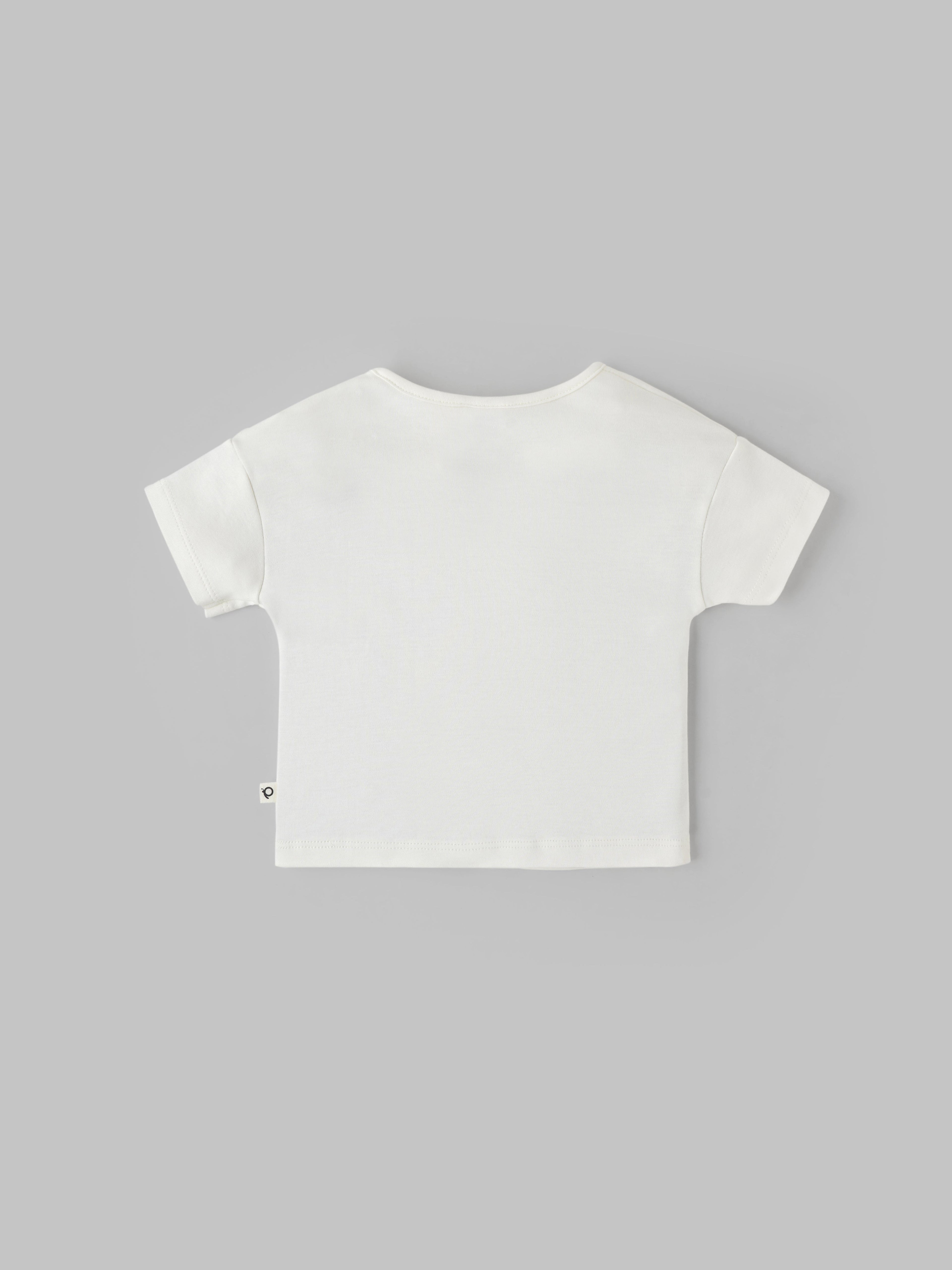 Popees Boys Half-Sleeve Shoulder Open T-Shirt (3-24 Months) Made of Organic Bamboo Cotton Fabric