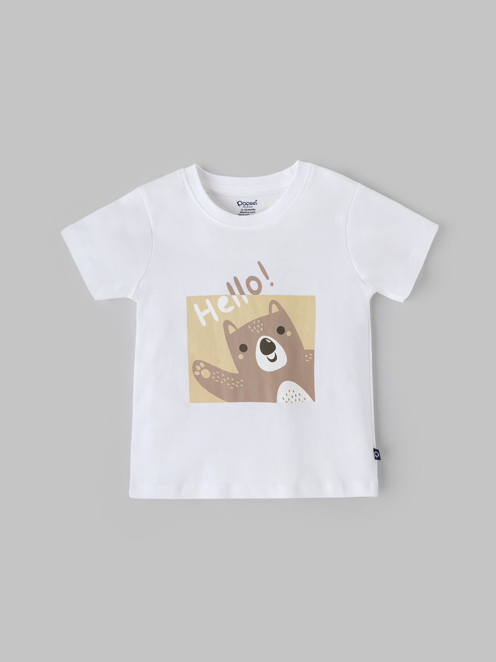 Popees Half-Sleeve Shoulder Open Tshirt for Baby Boys (3-24 Months) Made of Cotton Rich Fabric