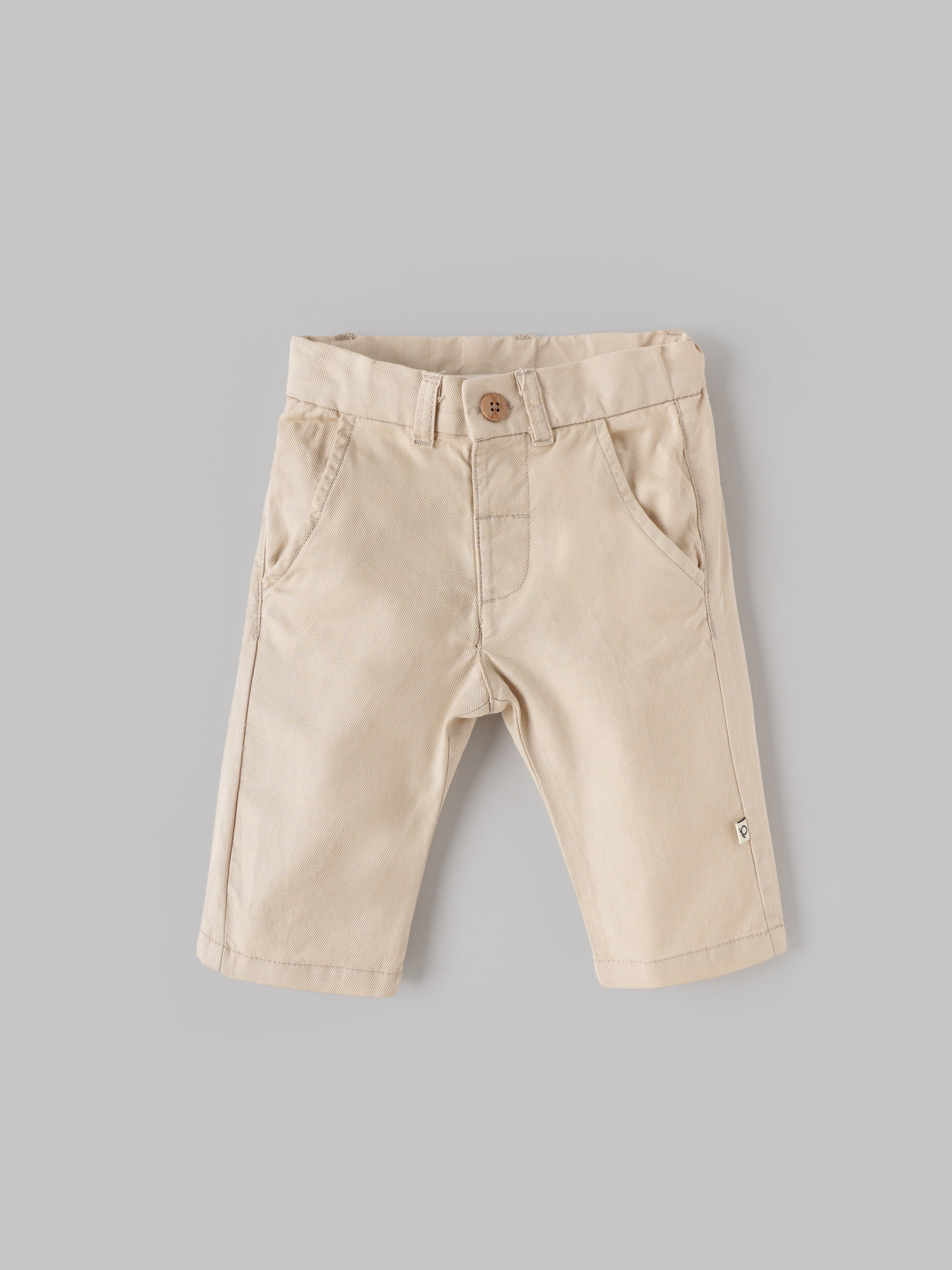 Popees Baby Boy Cotton Pants | Cream |  3-24 Months
