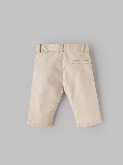 Popees Baby Boy Cotton Pants | Cream |  3-24 Months