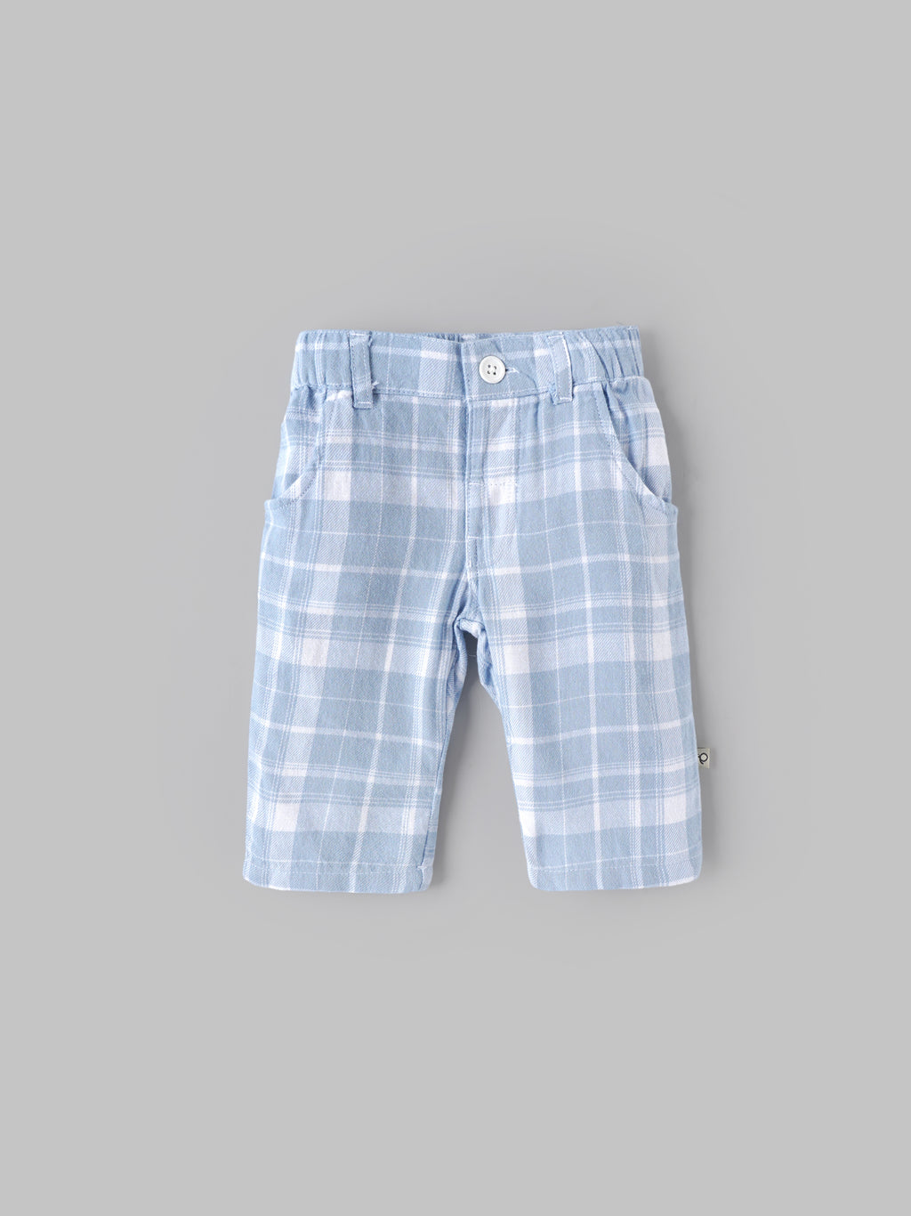 Popees Baby Boys Checked Cotton Pants| Blue| 3-24 Months