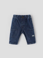 Popees Baby Girls Denim Jeans | Dark Blue | 3-24 Months