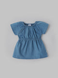 Popees Baby Girls Denim Dress | Soft Cotton Casual Wear | 3M–24M