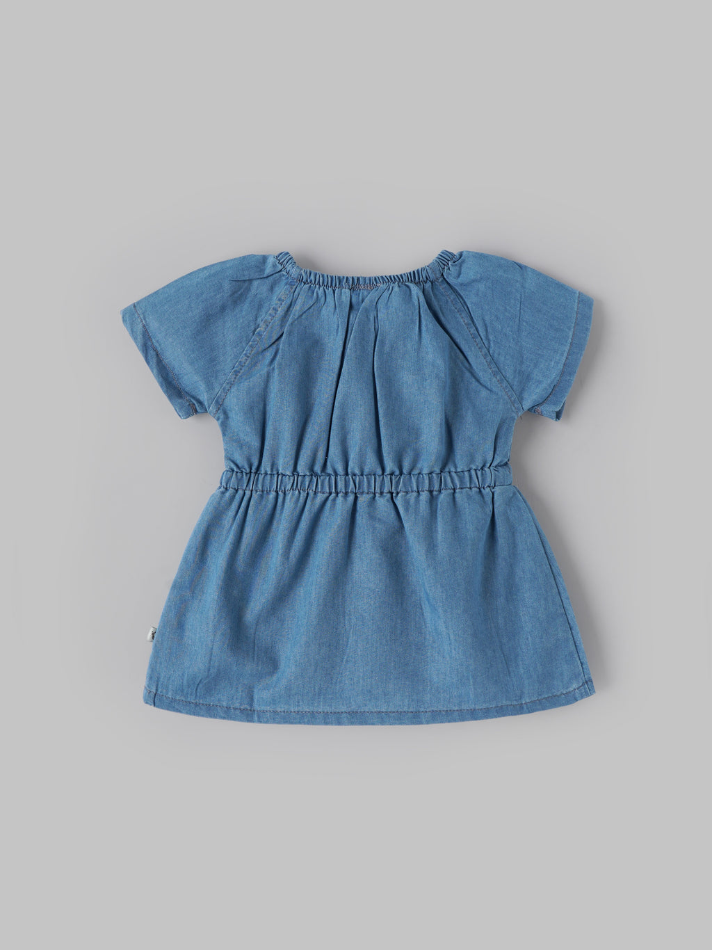 Popees Baby Girls Denim Dress | Soft Cotton Casual Wear | 3M–24M