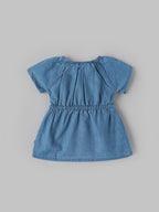 Popees Baby Girls Denim Dress | Soft Cotton Casual Wear | 3M–24M