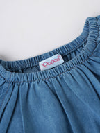 Popees Baby Girls Denim Dress | Soft Cotton Casual Wear | 3M–24M