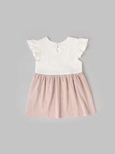 Popees Girls Half-Sleeve Back Open Dress (3-36 Months) Made of Organic Bamboo Cotton Fabric