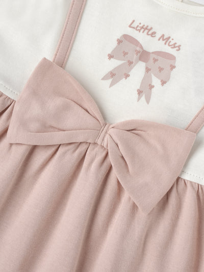 Popees Girls Half-Sleeve Back Open Dress (3-36 Months) Made of Organic Bamboo Cotton Fabric