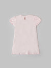Popees Soft Pink Dress Floral Embroidered Collar, Puff Sleeves, Pure Cotton (3–36 Months) for Baby Girls
