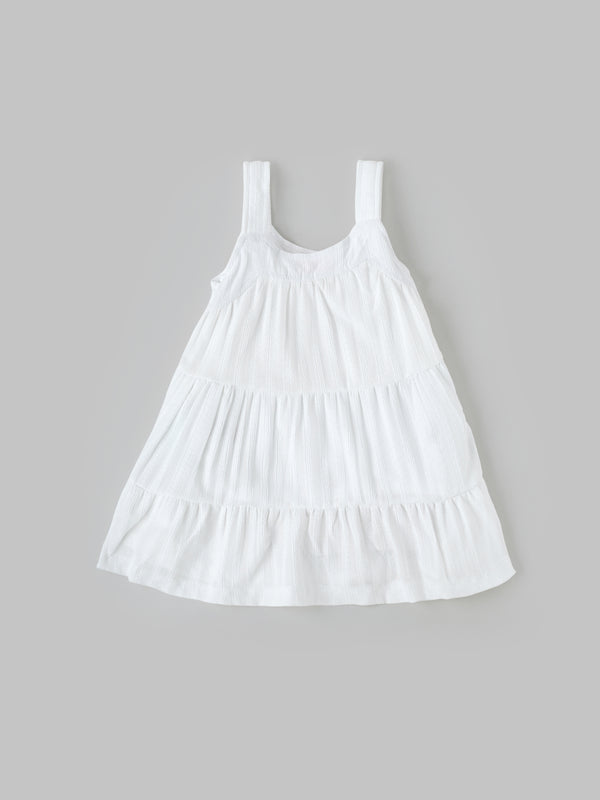 Popees Cotton Dress White Sleeveless Frock (3–18 Months) for Baby Girl