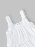 Popees Cotton Dress White Sleeveless Frock (3–18 Months) for Baby Girl