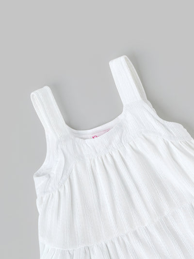 Popees Cotton Dress White Sleeveless Frock (3–18 Months) for Baby Girl