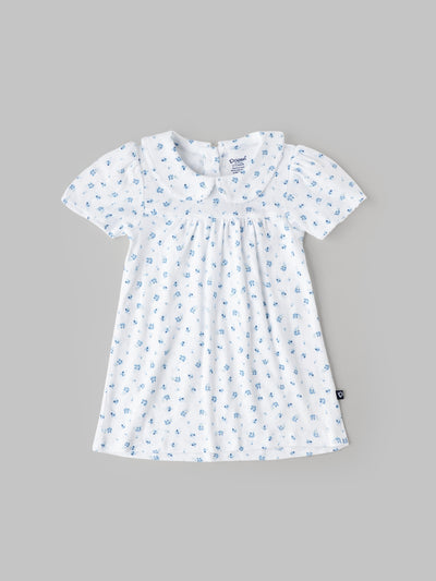 Popees Printed Short Sleeve Back Open Dress (3-36 Months) for Baby Girls