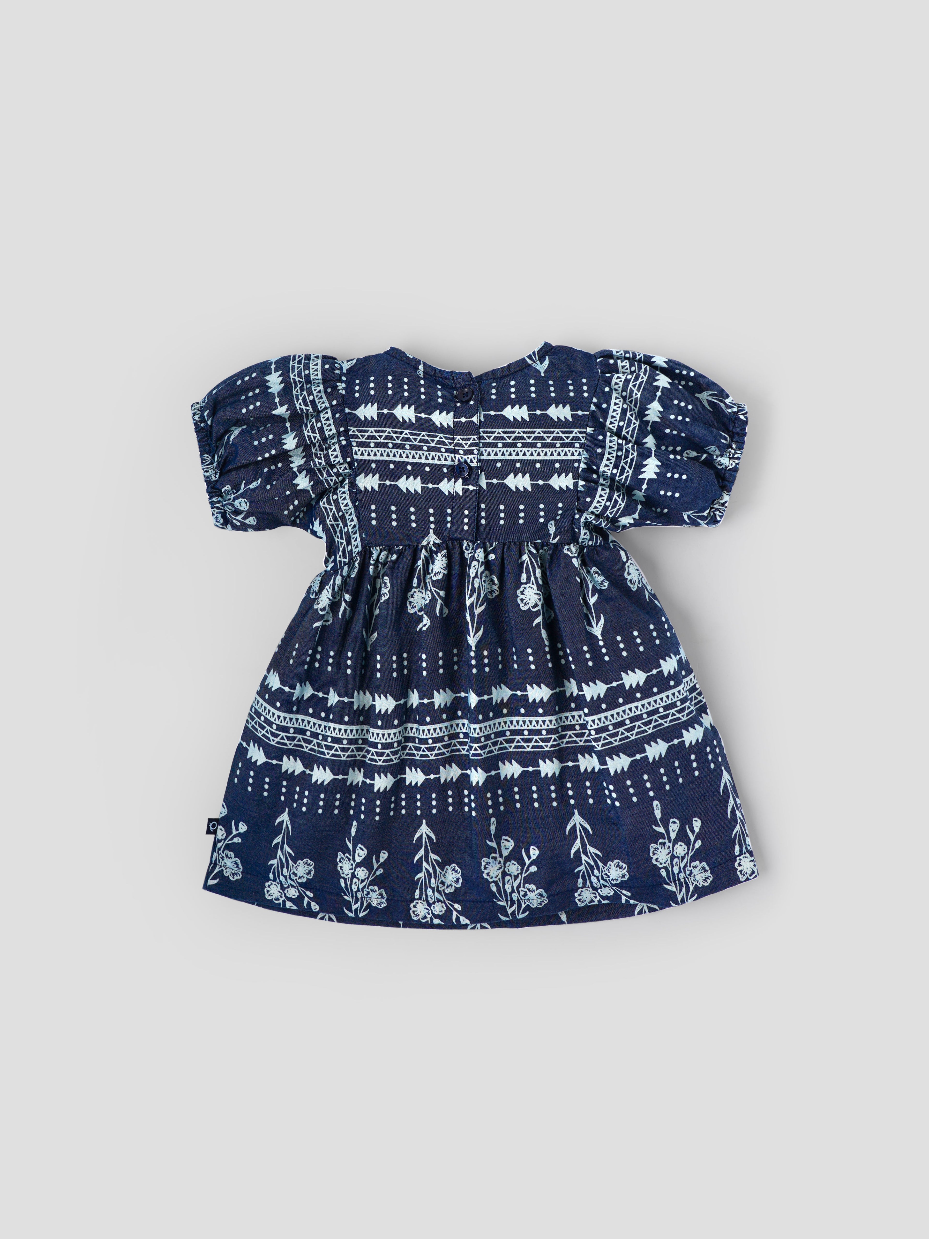 Popees Baby Girls Cotton Dress| Navy Blue| 3-36 Months