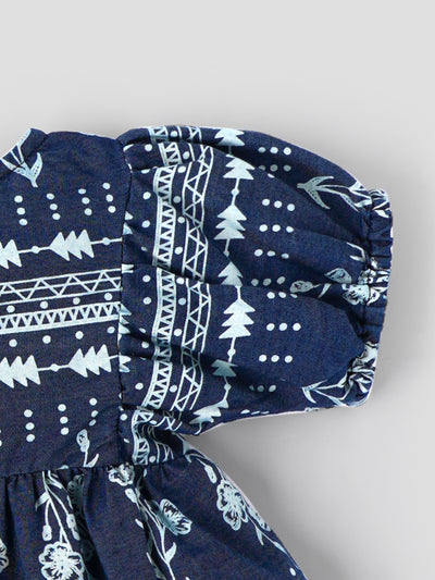 Popees Lovely Half Sleeve Back Half Open Dress (3–36 Months)for Baby Girls