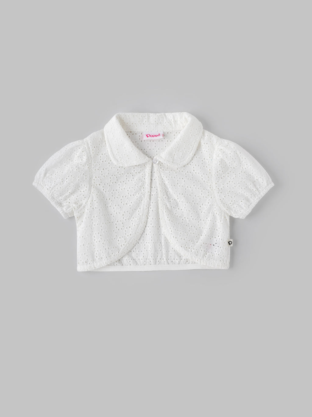 Popees Elegant White Eyelet Embroidered Jacket (3-36 Months) for Baby Girls