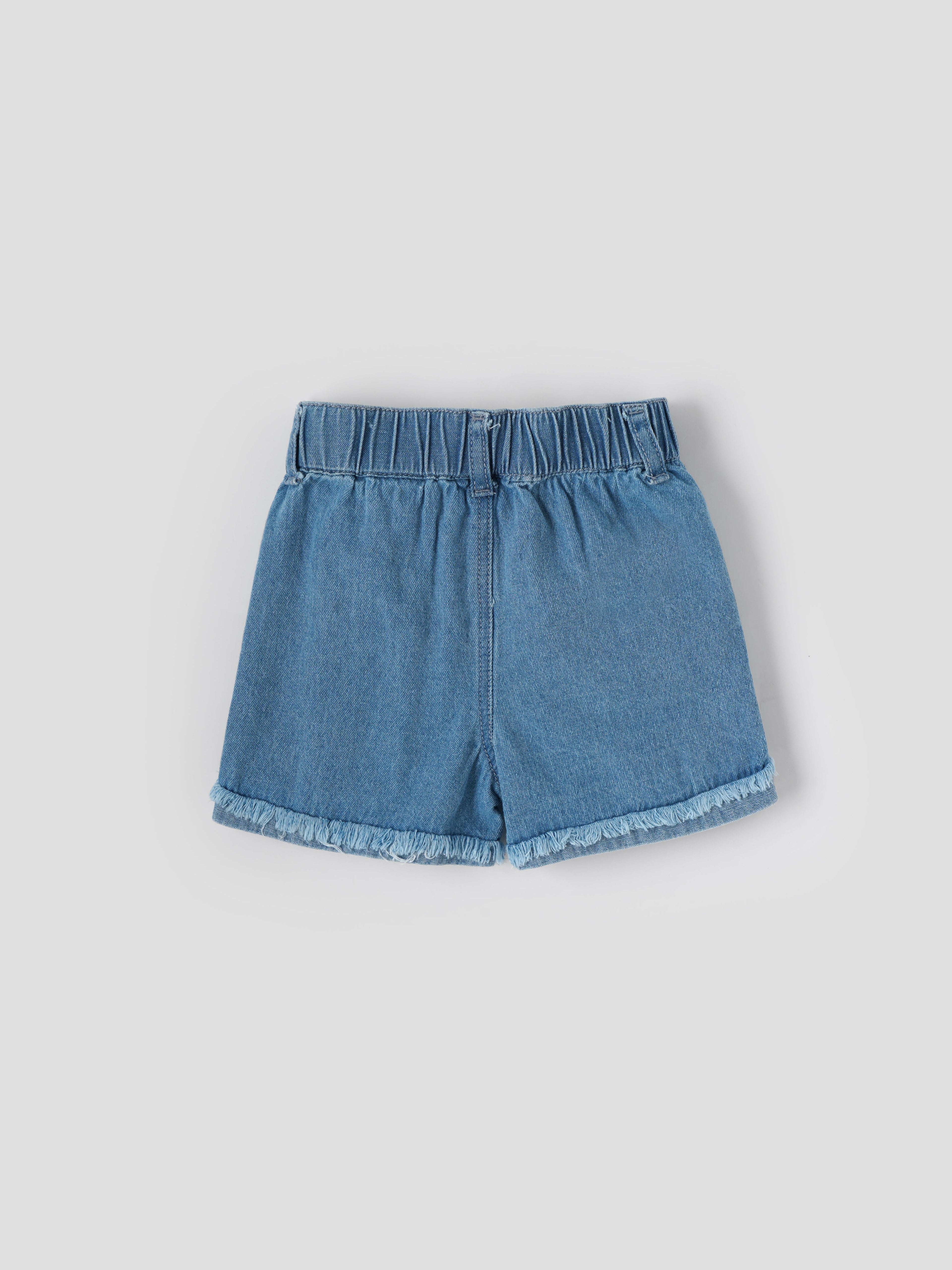 Popees Baby Girls Denim Shorts| Light Blue| 3-36 Months