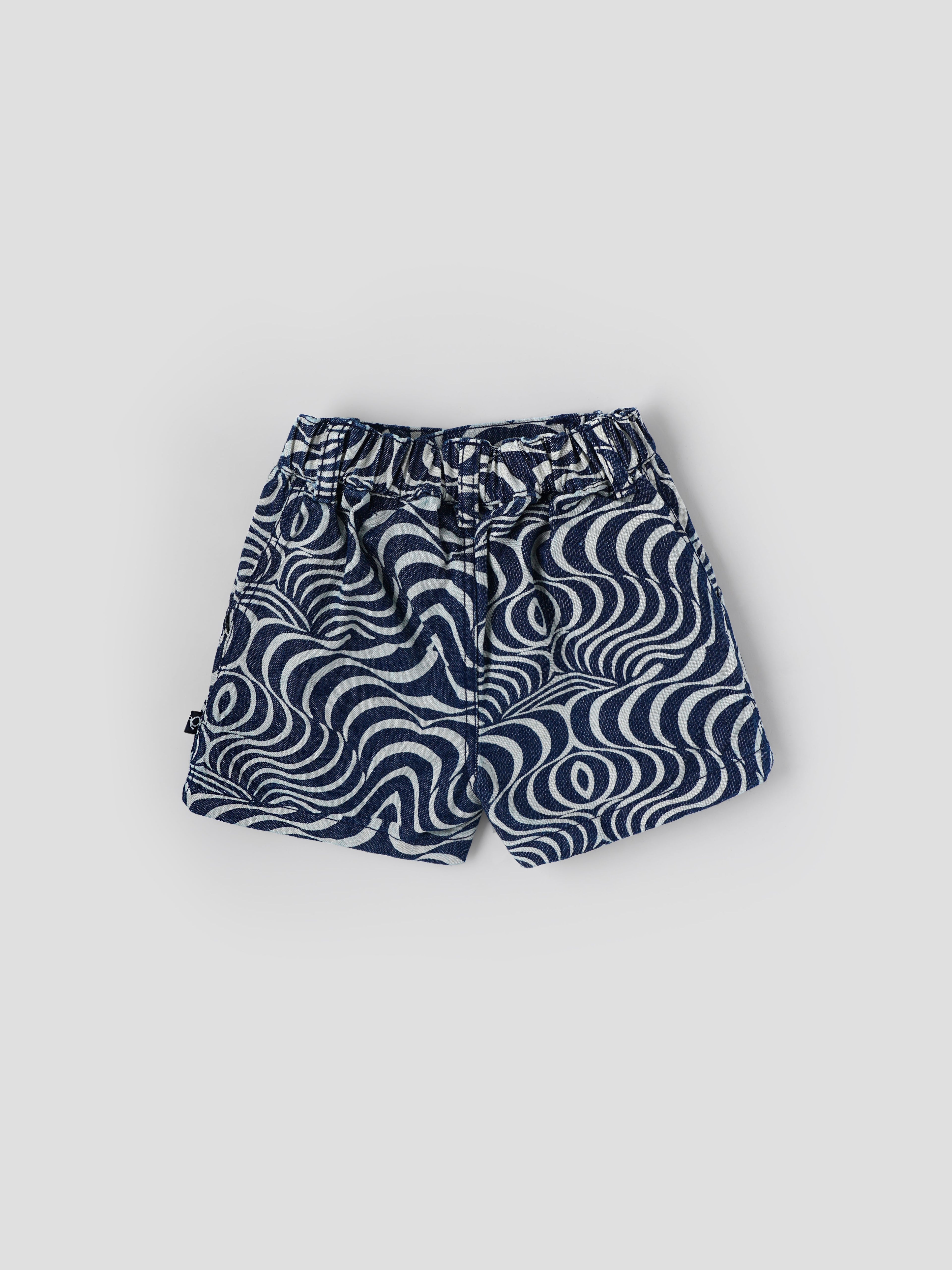 Popees Baby Girls Denim Cotton Shorts| Navy Blue| 3-36 Months