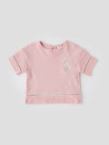 Popees Baby Girls Short Sleeve Cotton Top| Soft Pink| 3-36 Months