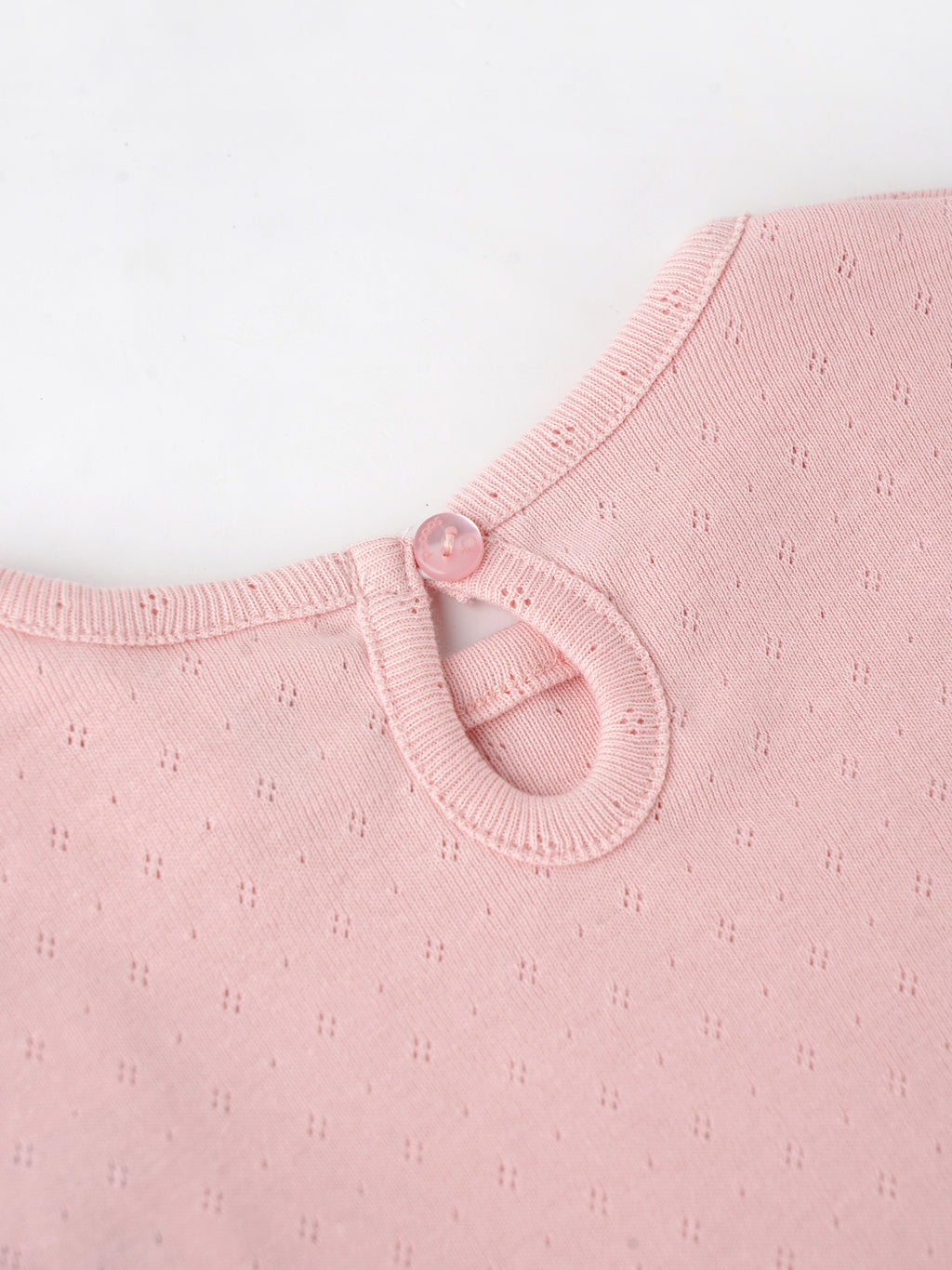 Popees Baby Girls Short Sleeve Cotton Top| Soft Pink| 3-36 Months