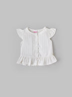 Popees Soft & Elegant White Ruffle Top (3–36 Months)for Baby Girls