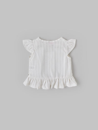 Popees Soft & Elegant White Ruffle Top (3–36 Months)for Baby Girls