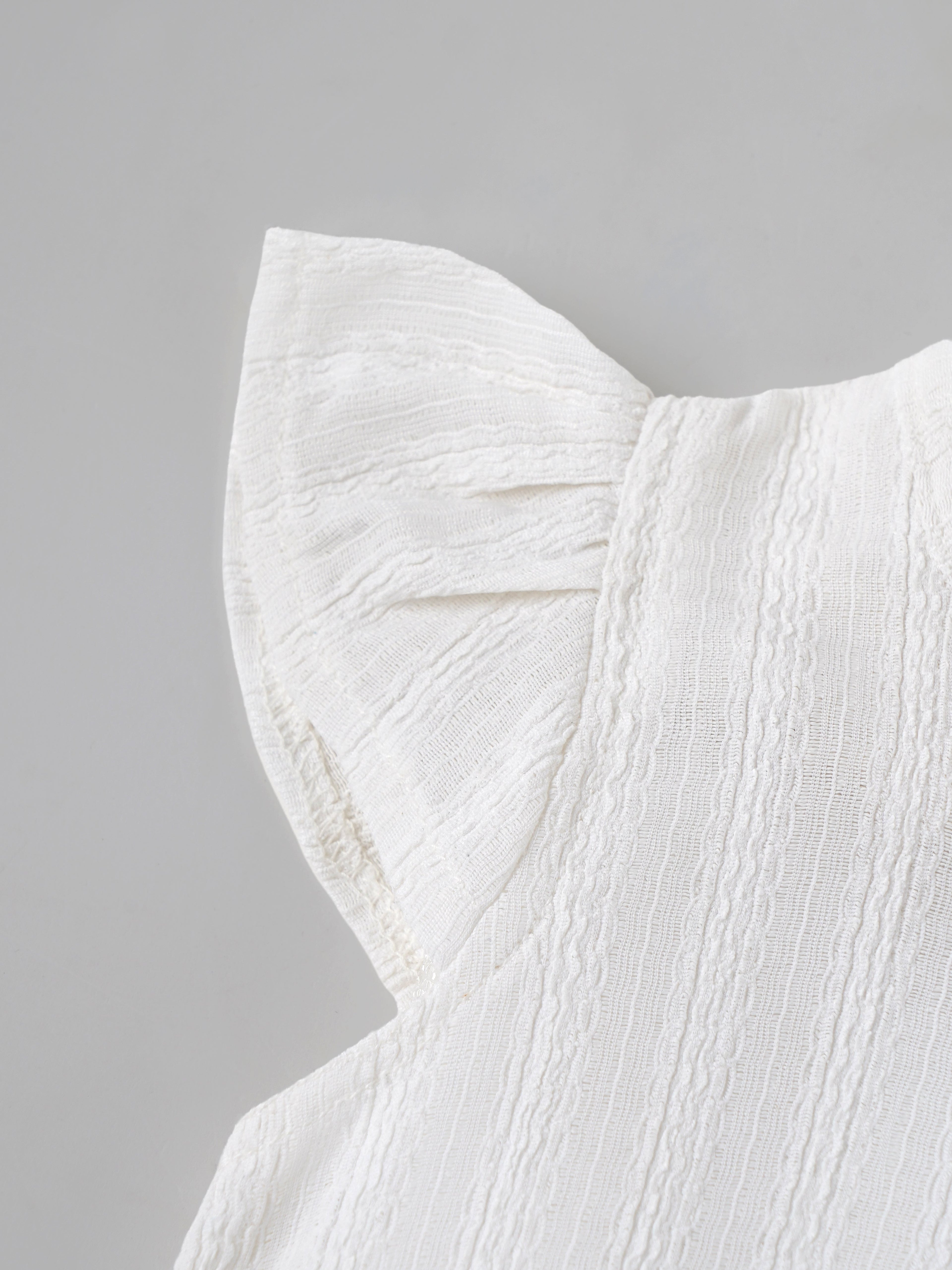 Popees Soft & Elegant White Ruffle Top (3–36 Months)for Baby Girls