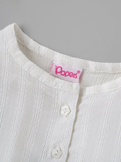 Popees Soft & Elegant White Ruffle Top (3–36 Months)for Baby Girls