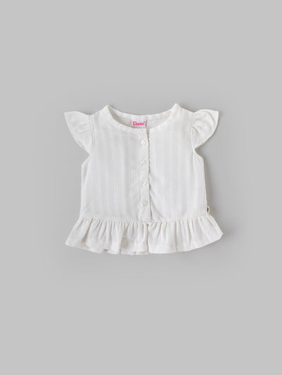Popees Soft & Elegant White Ruffle Top (3–36 Months)for Baby Girls