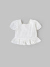 Popees Soft & Elegant White Puff Sleeve Top (3–36 Months)for Baby Girls