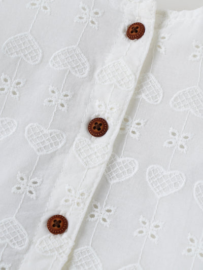 Popees Soft & Elegant White Puff Sleeve Top (3–36 Months)for Baby Girls