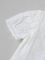 Popees Baby Girls  Embroidered Cotton Top| White| 3-36 Months