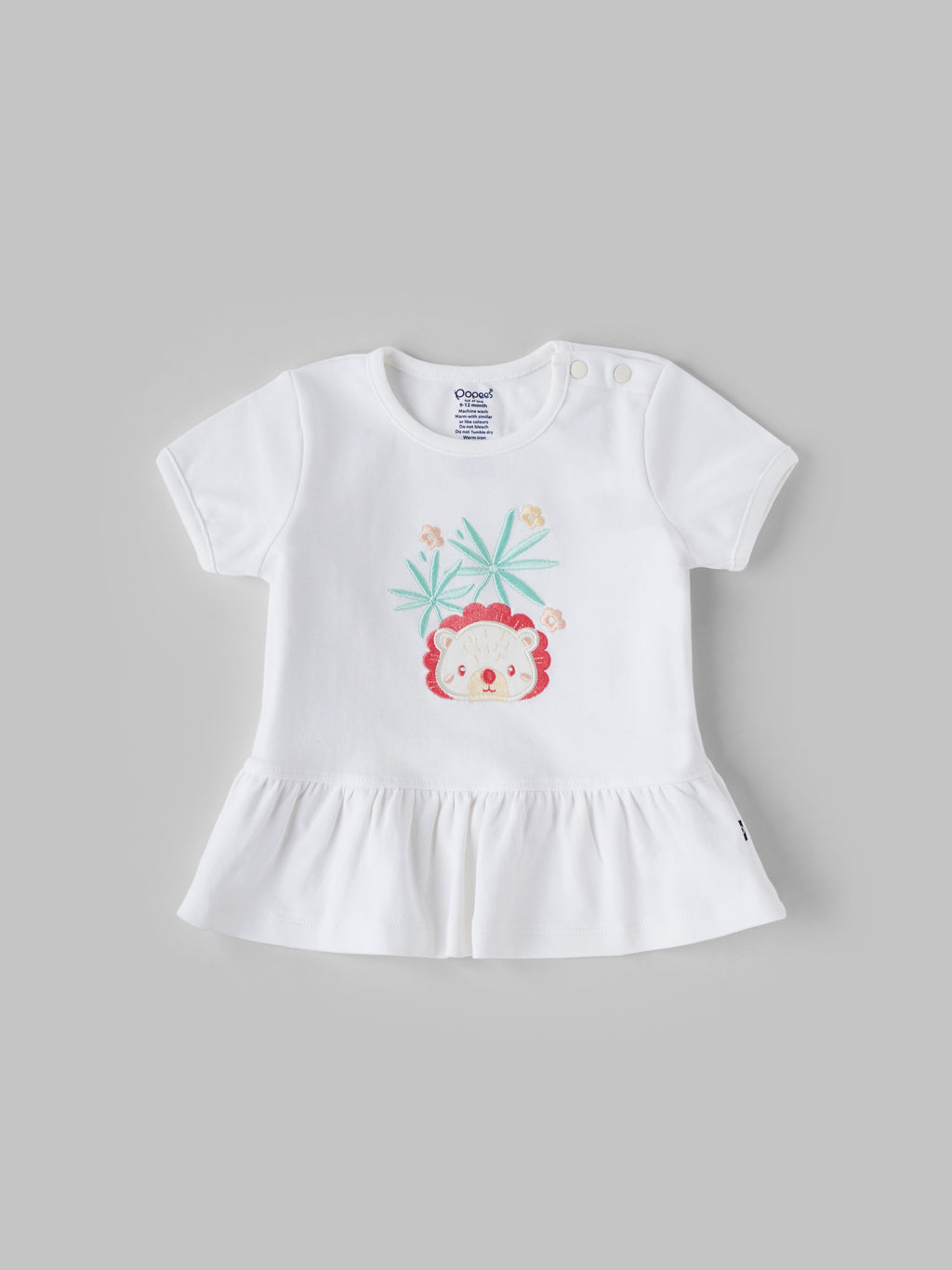 Popees Short Sleeve (3–36 Months) Chest Printed Top for Newborn Girls