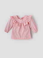 Popees Full Sleeve Ruffle Neck (3–36 Months) Soft & Stylish Top for Baby Girls