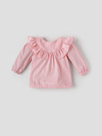 Popees Full Sleeve Ruffle Neck (3–36 Months) Soft & Stylish Top for Baby Girls