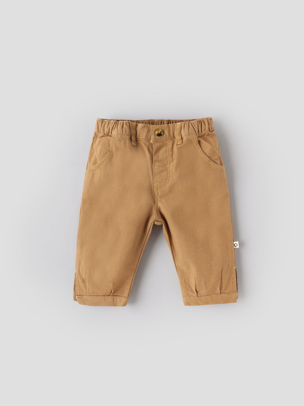 Popees Baby Girls Textured Cotton Pants| Mustard| 3-24 Months