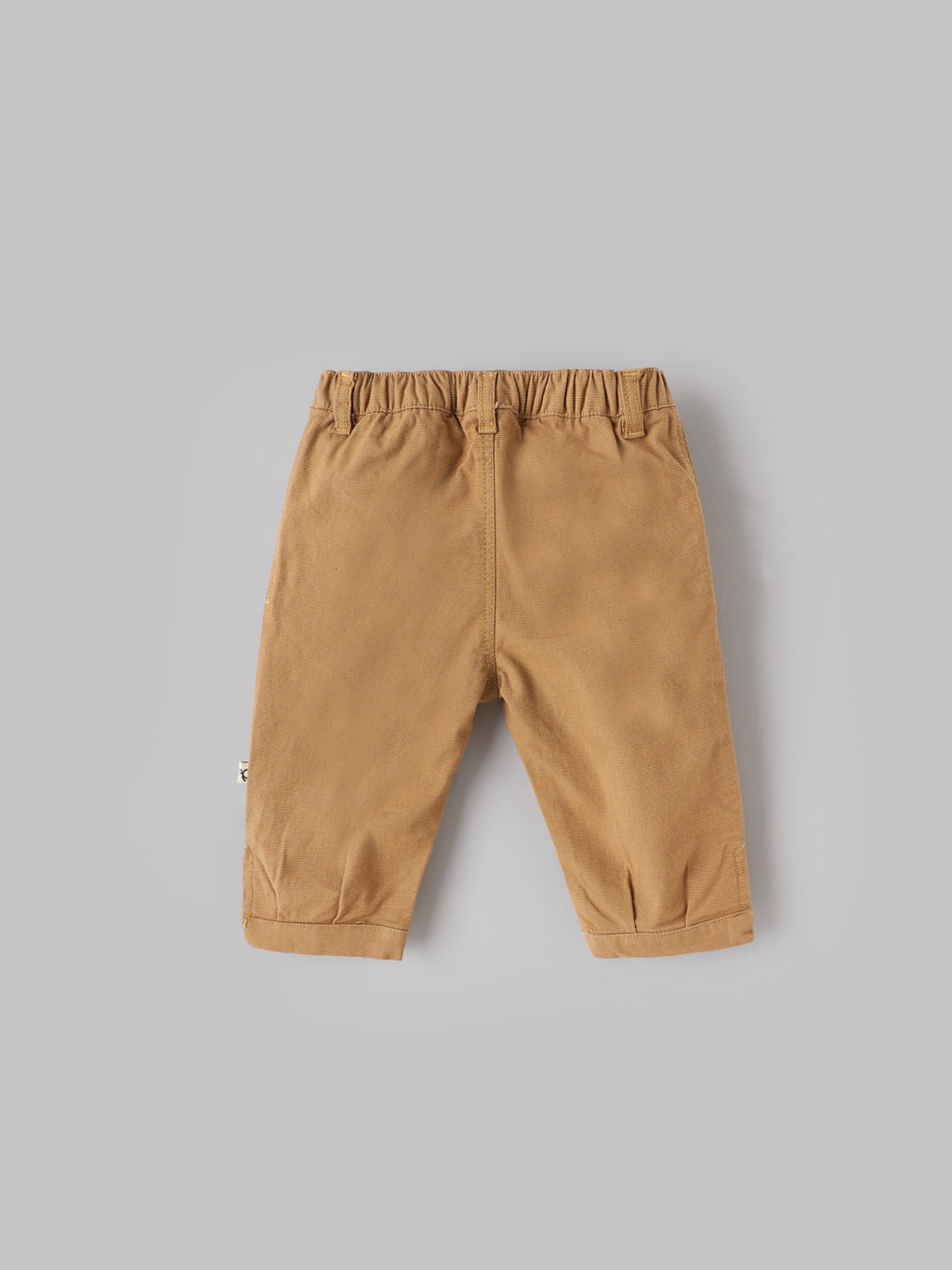 Popees Baby Girls Textured Cotton Pants| Mustard| 3-24 Months