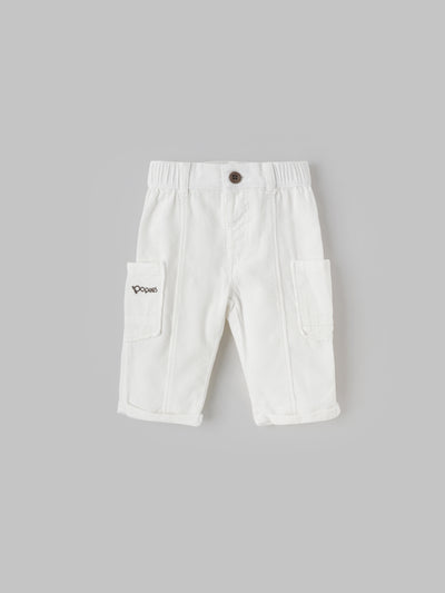 Popees Soft & Stylish Ribbed Corduroy Cargo Pants with Elastic Waist (3-24 Months)for Baby Girls