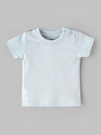 Popees Classic Light Blue Dungaree Set with Shoulder Open Bodysuit for Baby Boys (NB–9 Months)