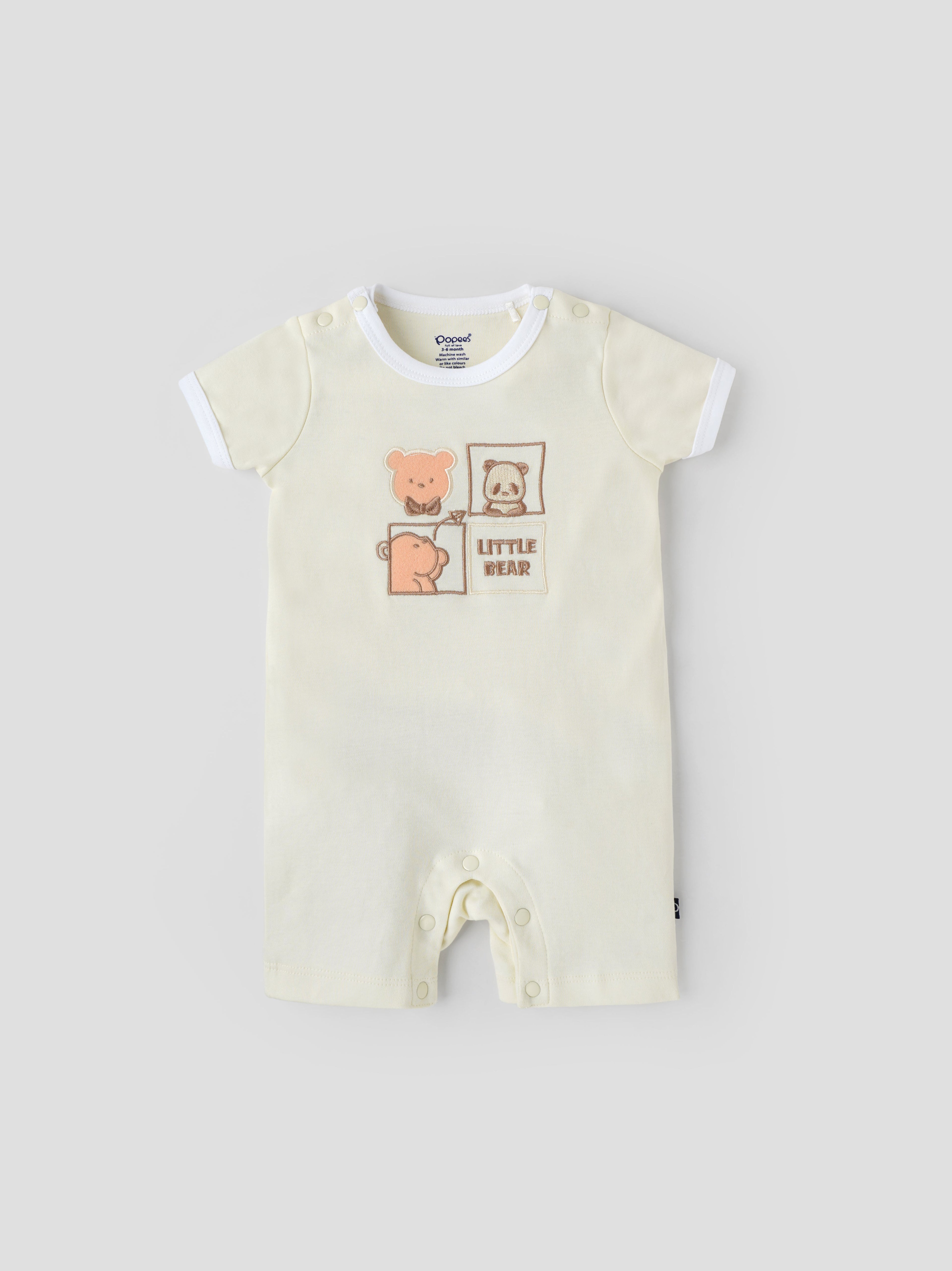 Popees Half Sleeve Romper (0–6 Months) for Baby Boys