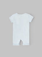 Popees Boys Half-Sleeve Front Open Romper (0-6 Months) Made of Organic Bamboo Cotton Fabric
