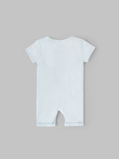 Popees Boys Half-Sleeve Front Open Romper (0-6 Months) Made of Organic Bamboo Cotton Fabric