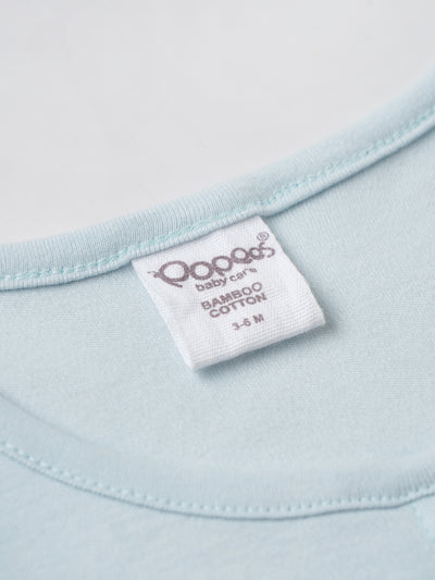 Popees Boys Half-Sleeve Front Open Romper (0-6 Months) Made of Organic Bamboo Cotton Fabric