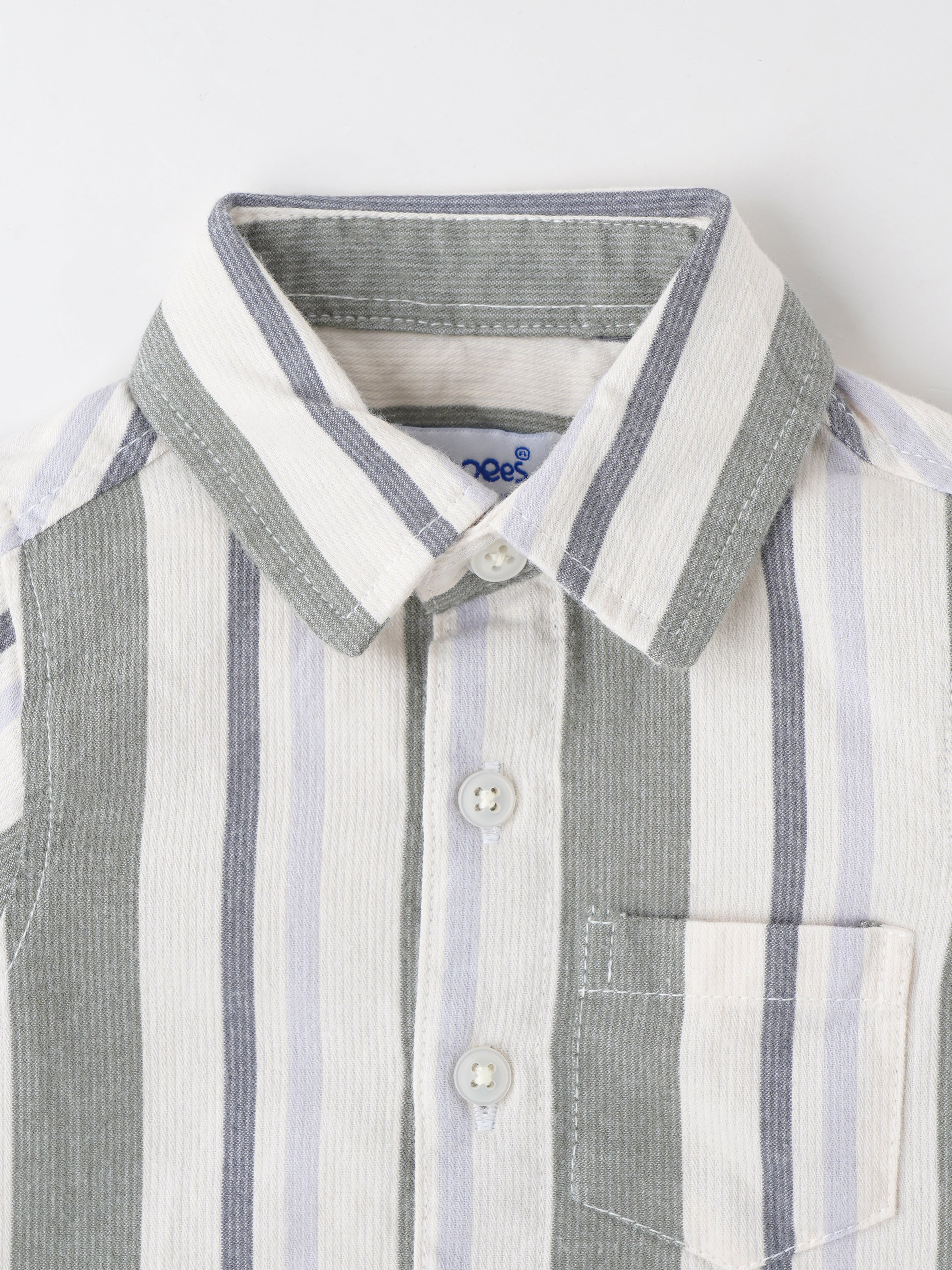 Popees Fashionable Striped Shirt Comfortable Fit (0–9 Months) for Baby Boys